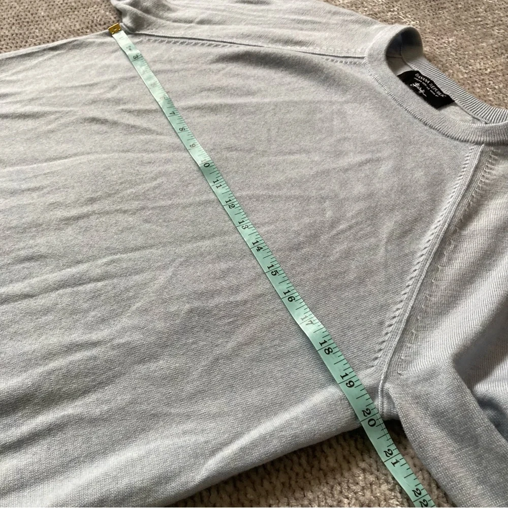Banana Republic Italian Merino Wool Sweater Men’s Medium‎ Ice Blue Baruffa Yarn